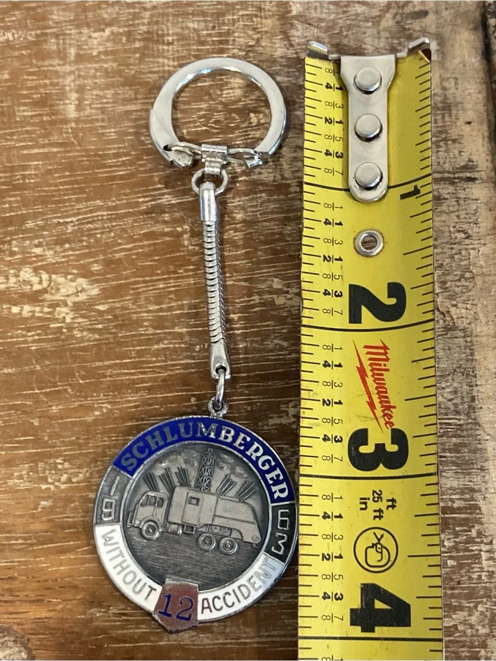 1963 Schlumberger Oil Keychain Sterling Silver Pendant Haltom’s Fort Worth